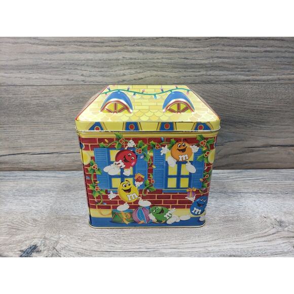 M&M's Limited Edition Christmas Village Candy Toy Shop Collectors Tin 1996 Empty - Picture 3 of 7